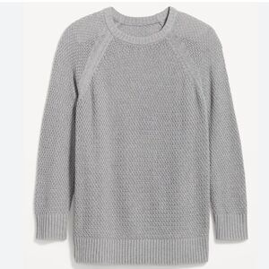 OLD NAVY SIZE LARGE MED HEATHER GREY TEXTURED TUNIC SWEATER
